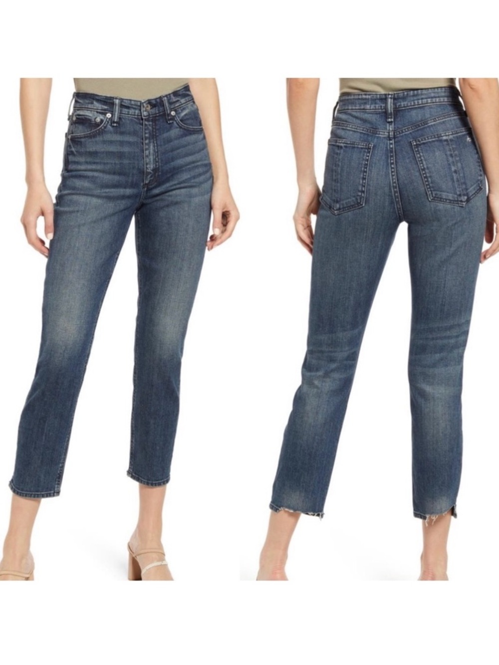 Rag & Bone Nina High Rise Ankle Cigarette Jeans SZ 28 Casual Classic Faded